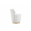 American Home Classic Shell Upholstered Modern Metal Swivel Chair in Ivory