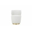 American Home Classic Shell Upholstered Modern Metal Swivel Chair in Ivory