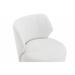 American Home Classic Shell Upholstered Modern Metal Swivel Chair in Ivory
