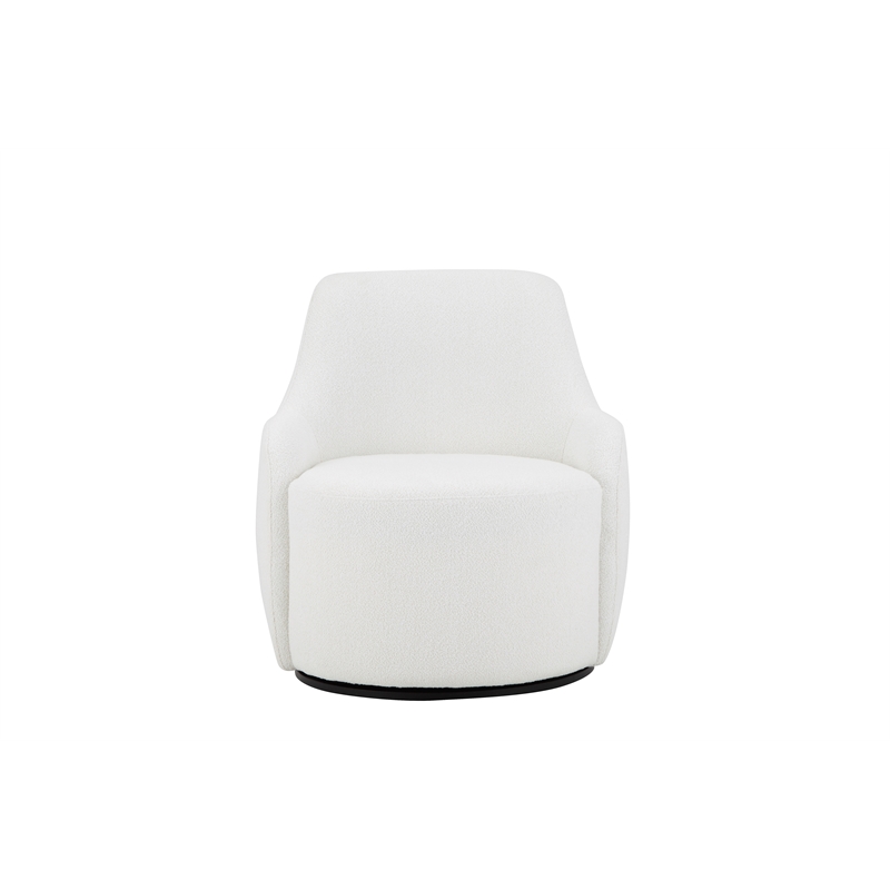 Dorian Swivel Chair in Ivory Boucle