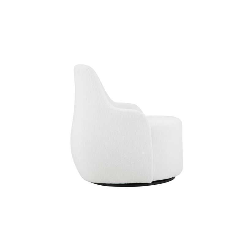 Dorian Swivel Chair in Ivory Boucle