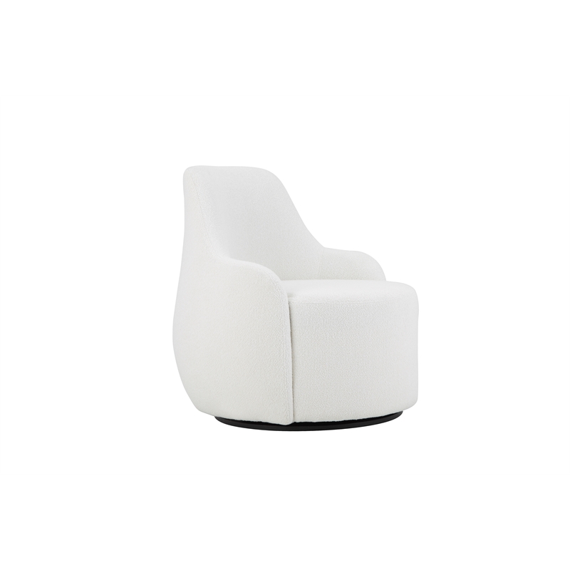 Dorian Swivel Chair in Ivory Boucle