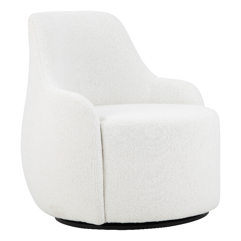 Dorian Swivel Chair in Ivory Boucle