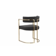 Fur Dining Chair in Brushed Gold and Black Boucle