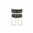 Fur Dining Chair in Brushed Gold and Black Boucle