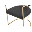 Fur Dining Chair in Brushed Gold and Black Boucle