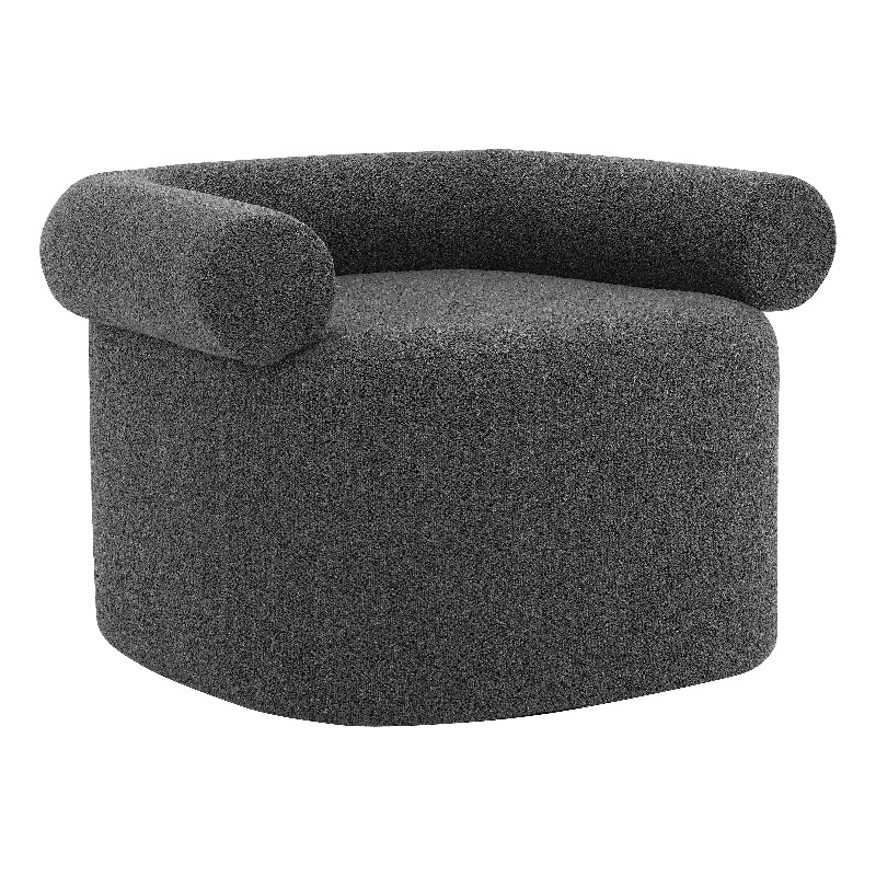 Pampa Swivel Chair in Gray Boucle