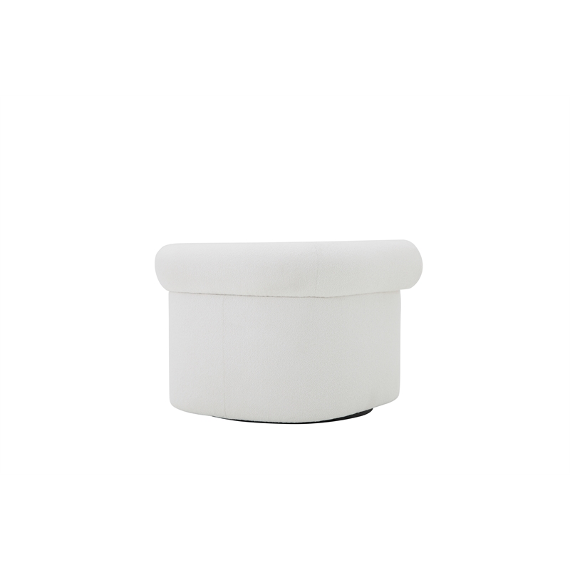 Pampa Swivel Chair in Ivory Boucle
