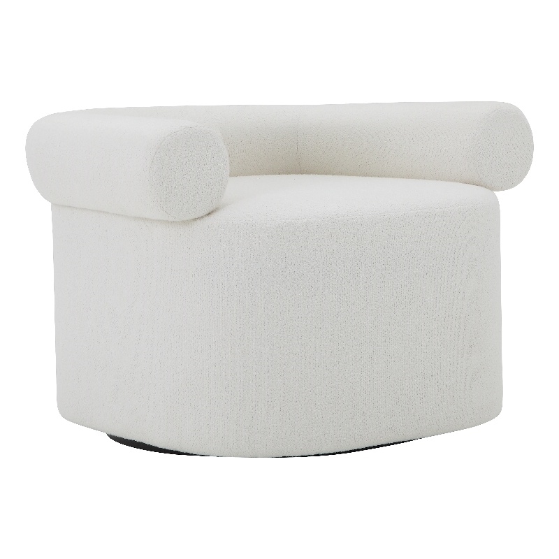 Pampa Swivel Chair in Ivory Boucle
