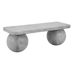 American Home Classic Dani 16&quot Concrete Stone Bench Unit in Light Gray