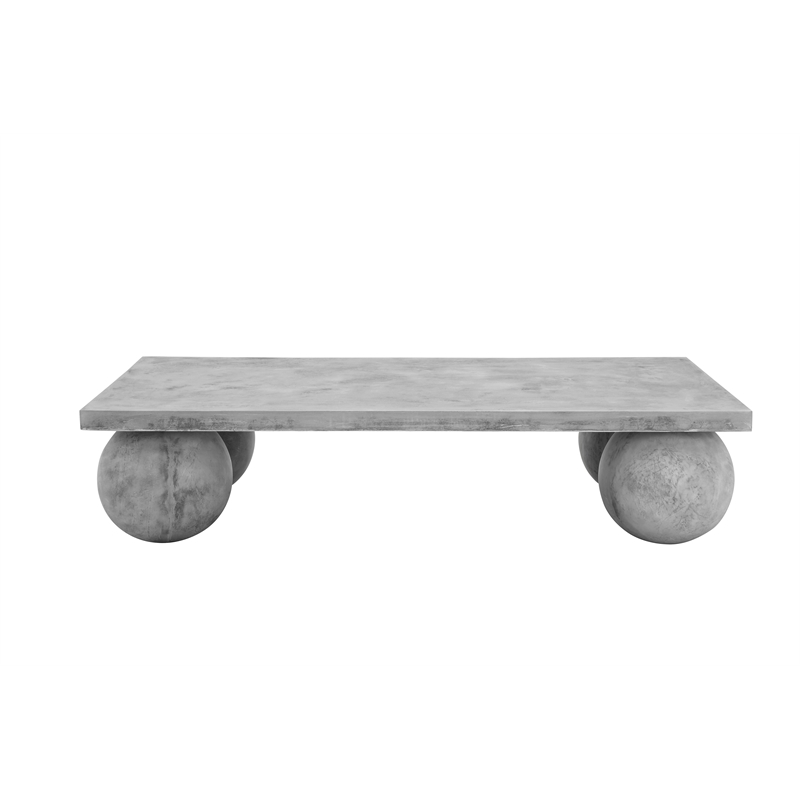 Dani Rectangle Coffee Table Large In Light Grey Concrete