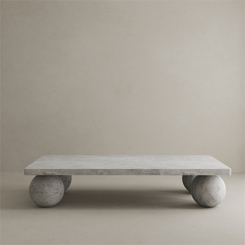 Dani Rectangle Coffee Table Large In Light Grey Concrete