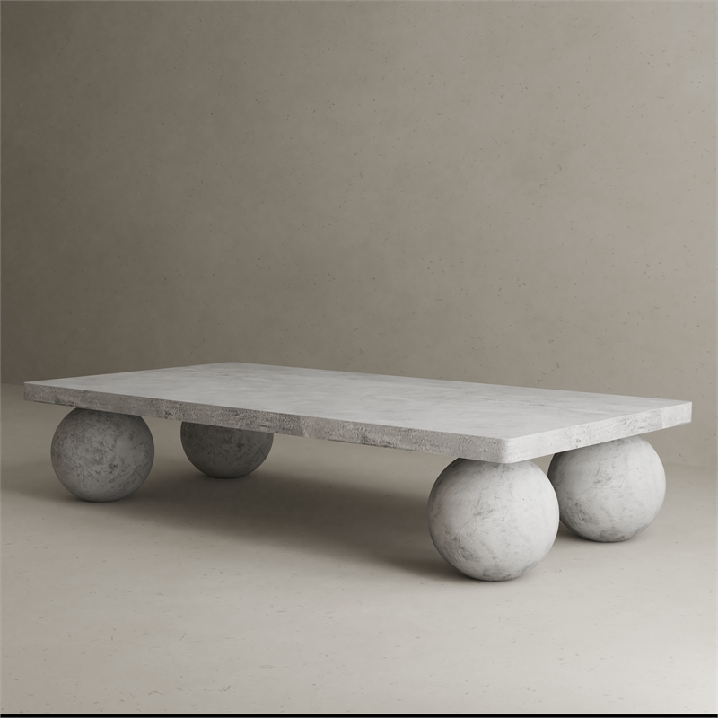 Dani Rectangle Coffee Table Large In Light Grey Concrete