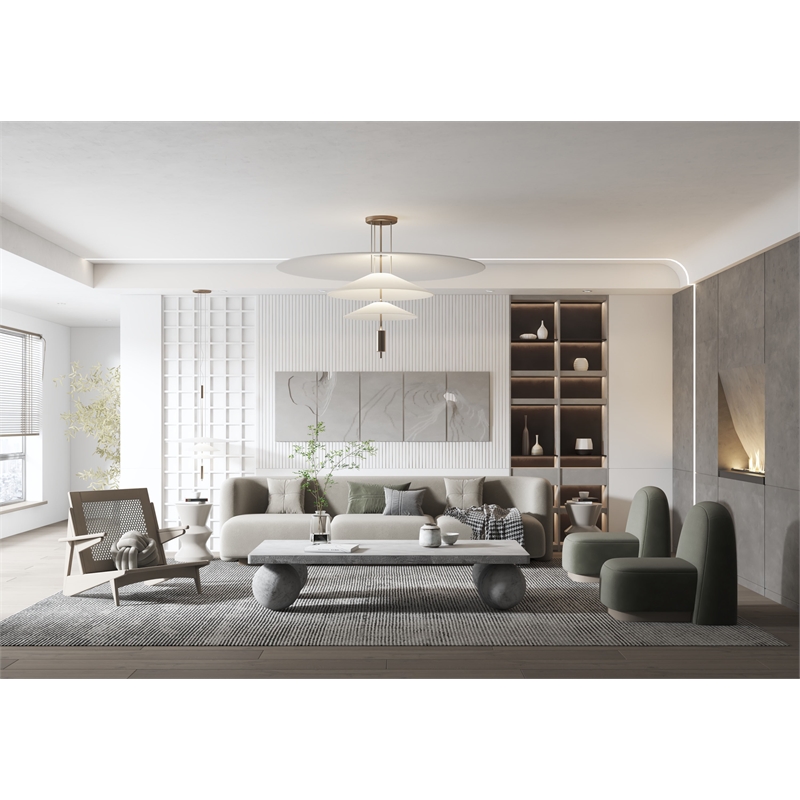 Dani Rectangle Coffee Table Large In Light Grey Concrete