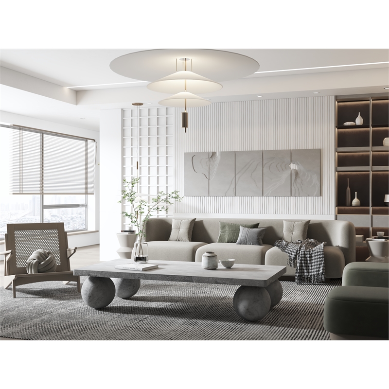 Dani Rectangle Coffee Table Large In Light Grey Concrete