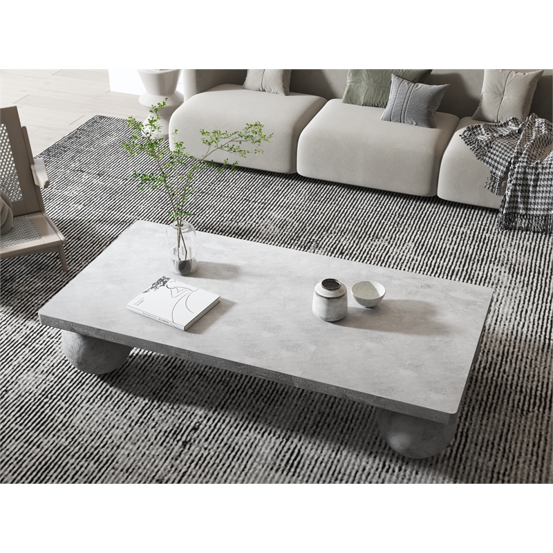 Dani Rectangle Coffee Table Large In Light Grey Concrete