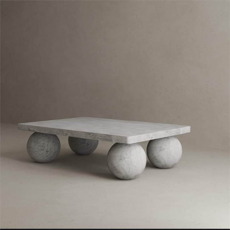 Dani Rectangle Coffee Table Medium In Light Grey Concrete