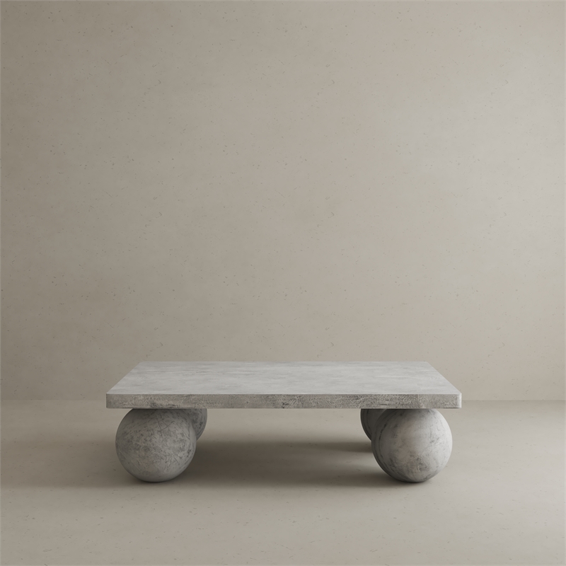 Dani Rectangle Coffee Table Medium In Light Grey Concrete