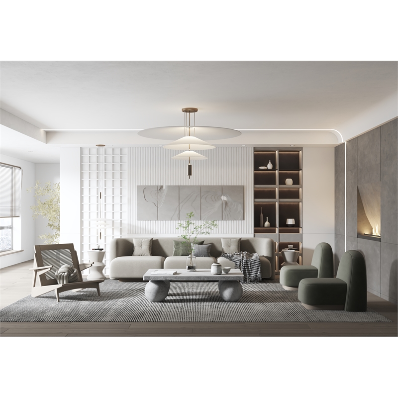 Dani Rectangle Coffee Table Medium In Light Grey Concrete