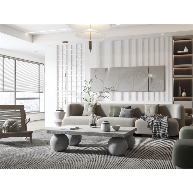 Dani Rectangle Coffee Table Medium In Light Grey Concrete