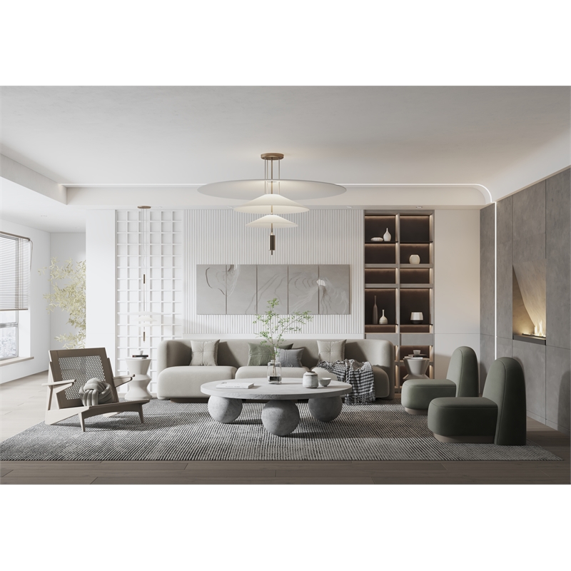 Dani Round Coffee Table Large In Light Grey Concrete