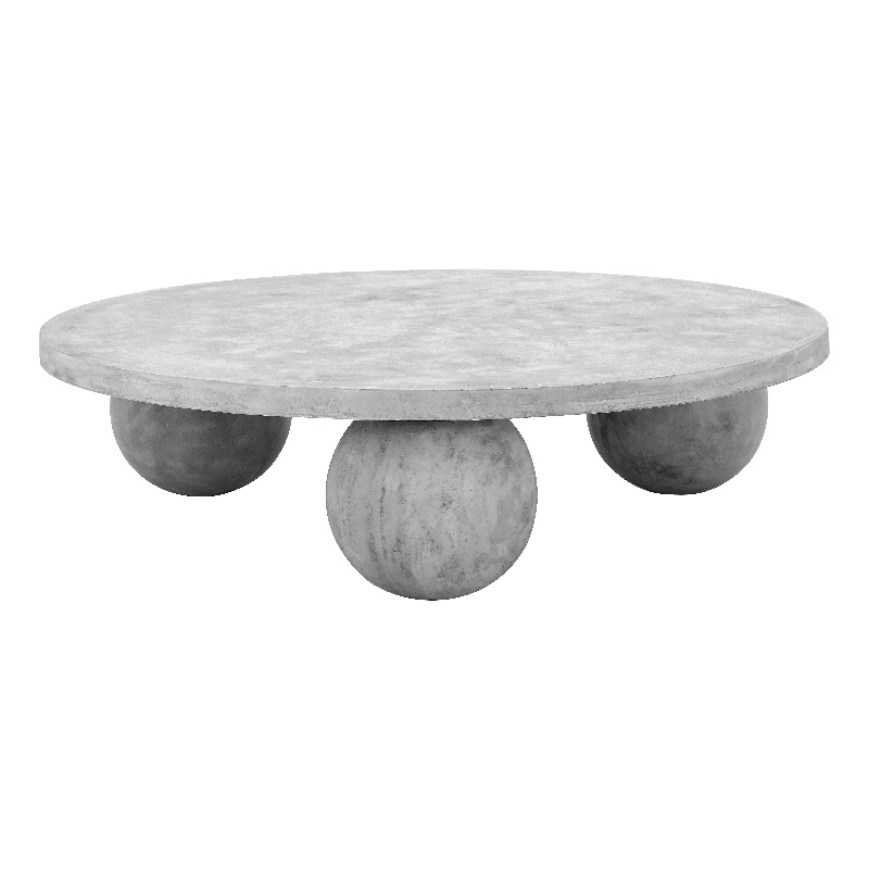 Dani Round Coffee Table Large In Light Grey Concrete