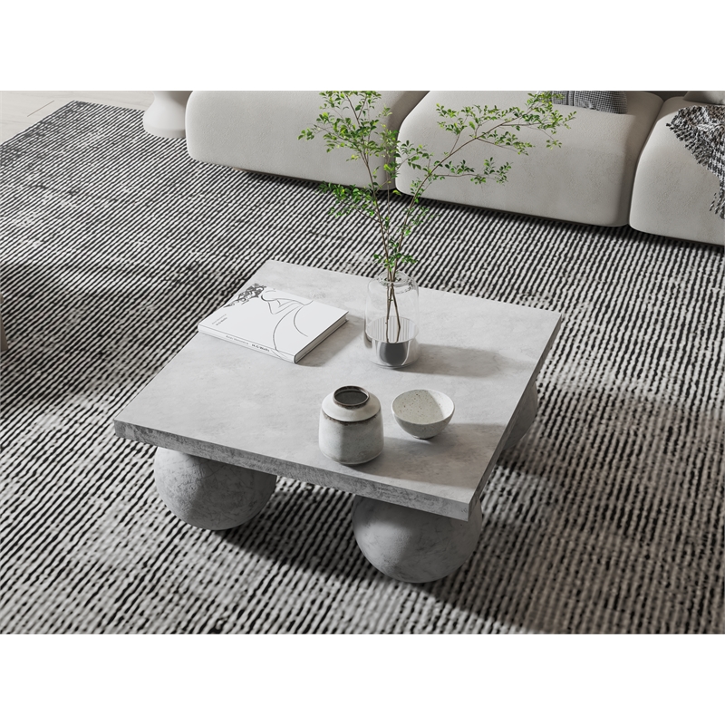 Dani Square Coffee Table Small In Light Grey Concrete