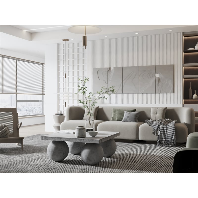 Dani Square Coffee Table Small In Light Grey Concrete