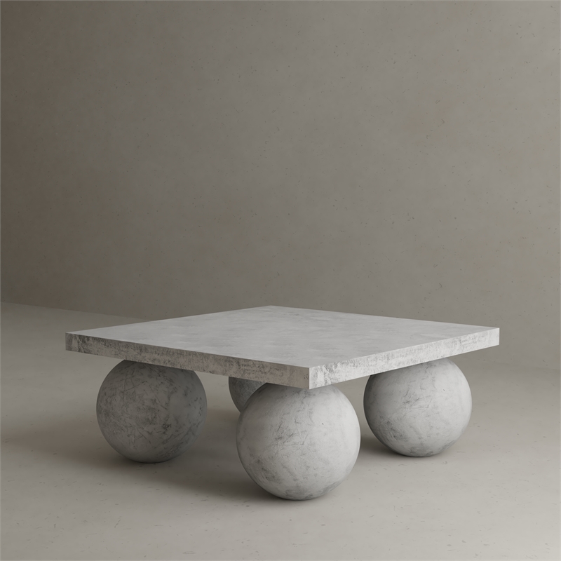 Dani Square Coffee Table Small In Light Grey Concrete
