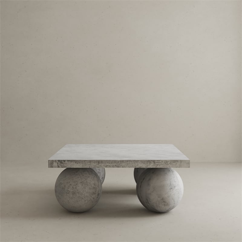 Dani Square Coffee Table Small In Light Grey Concrete