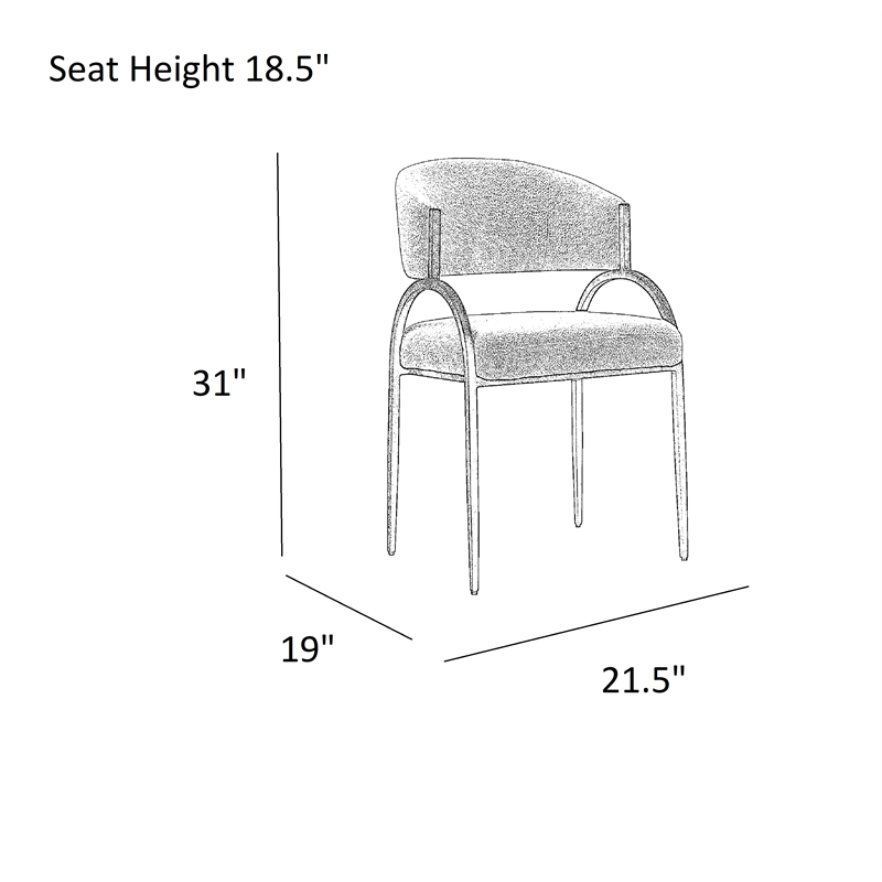 Sansa Dining Chair in Ivory Boucle