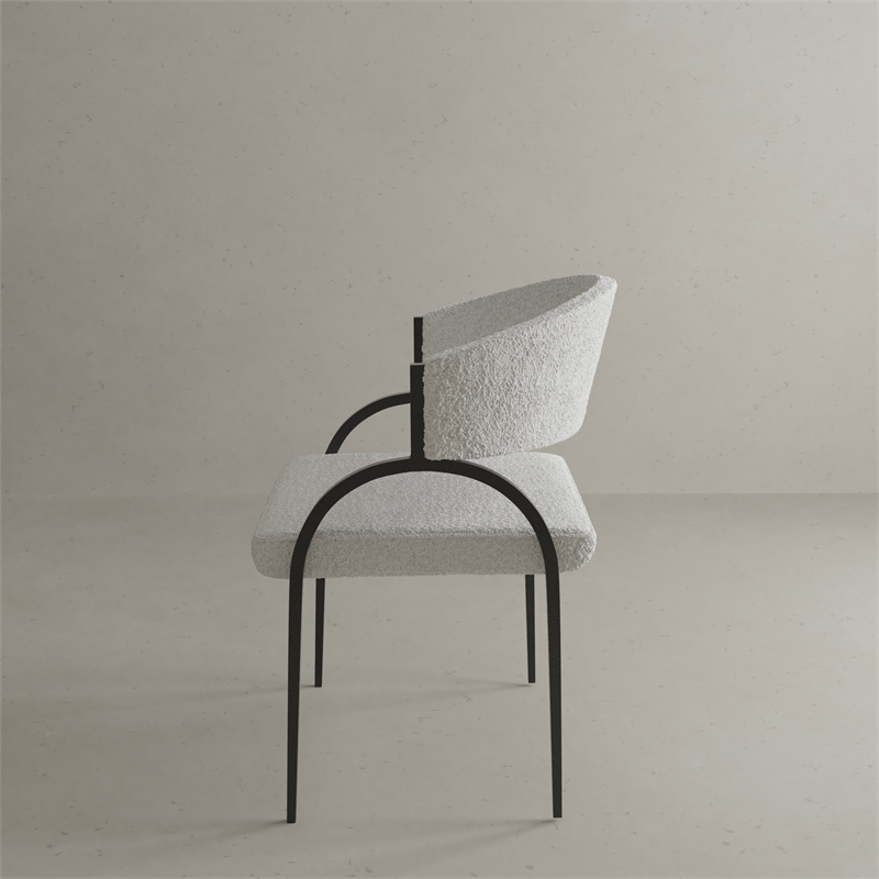 Sansa Dining Chair in Ivory Boucle