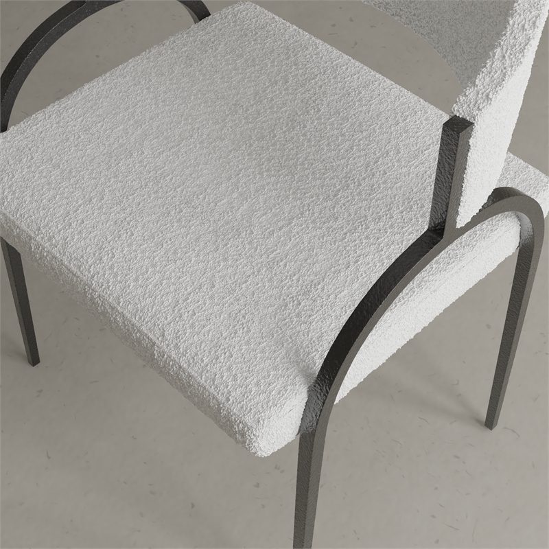Sansa Dining Chair in Ivory Boucle