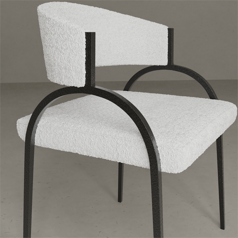 Sansa Dining Chair in Ivory Boucle