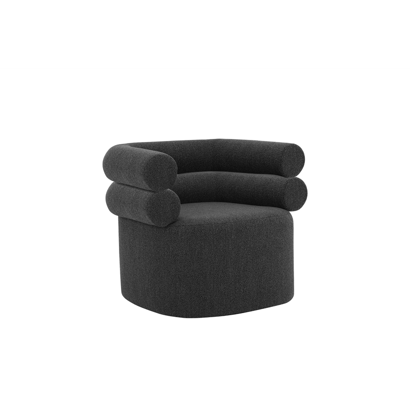 Julius Swivel Chair in Black Boucle