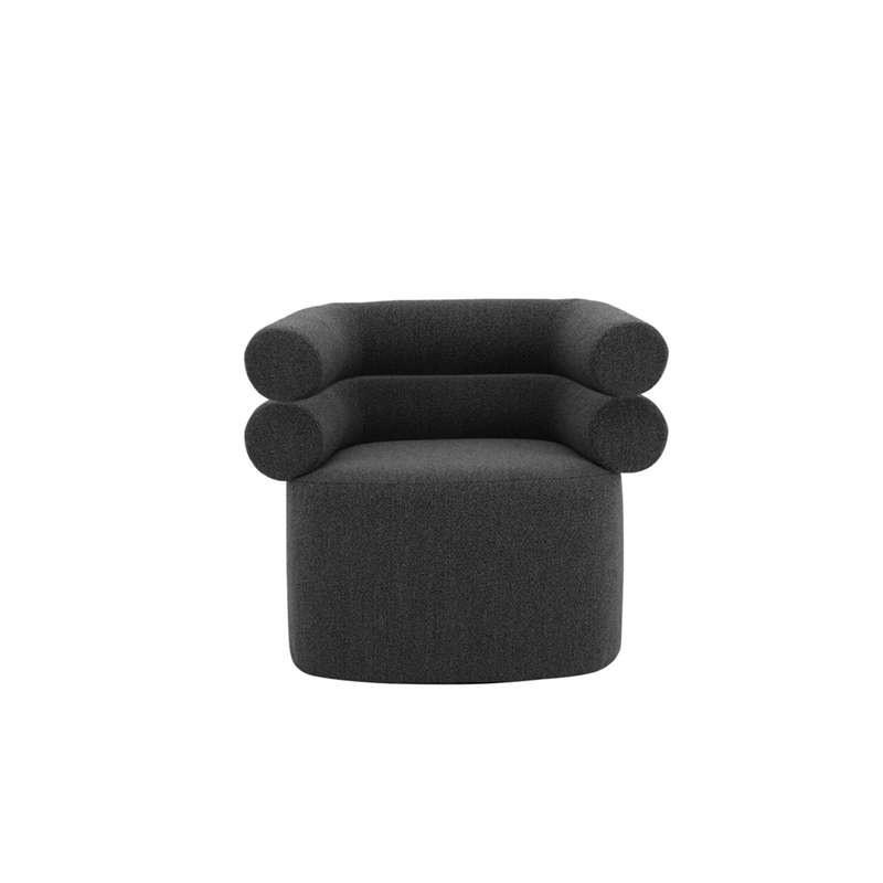 Julius Swivel Chair in Black Boucle