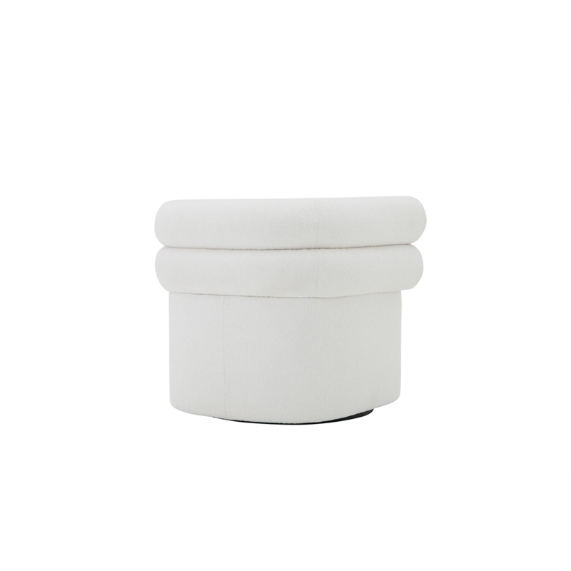 Julius Swivel Chair in Ivory Boucle