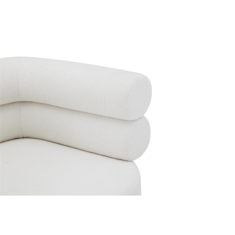 Julius Swivel Chair in Ivory Boucle