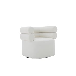 Julius Swivel Chair in Ivory Boucle