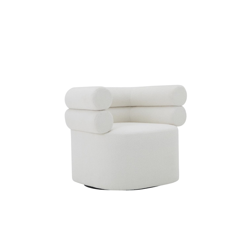 Julius Swivel Chair in Ivory Boucle