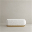 Century Bench in Champagne Gold and Ivory Boucle