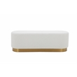 Century Bench in Champagne Gold and Ivory Boucle