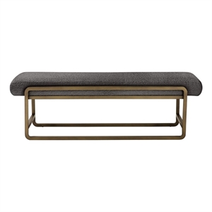 Cole Bench in Brass with Grey Boucle Cole Collection