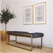 Cole Bench in Brass with Grey Boucle Cole Collection