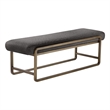 Cole Bench in Brass with Grey Boucle Cole Collection