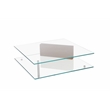 American Home Classic Brick Glass Coffee Table with Rectangle Wood in Ash/Clear
