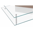 American Home Classic Brick Glass Coffee Table with Rectangle Wood in Ash/Clear