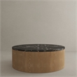 American Home Classic Dax Faux Marble & Wood Coffee Table in Black/Ash