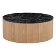 American Home Classic Dax Faux Marble & Wood Coffee Table in Black/Ash
