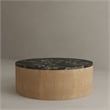 American Home Classic Dax Faux Marble & Wood Coffee Table in Black/Ash